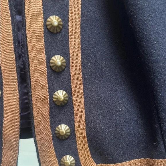 Vintage Double D Ranch Navy and Brown Ornate Trim with Studs Wool Blazer - Picture 3 of 5